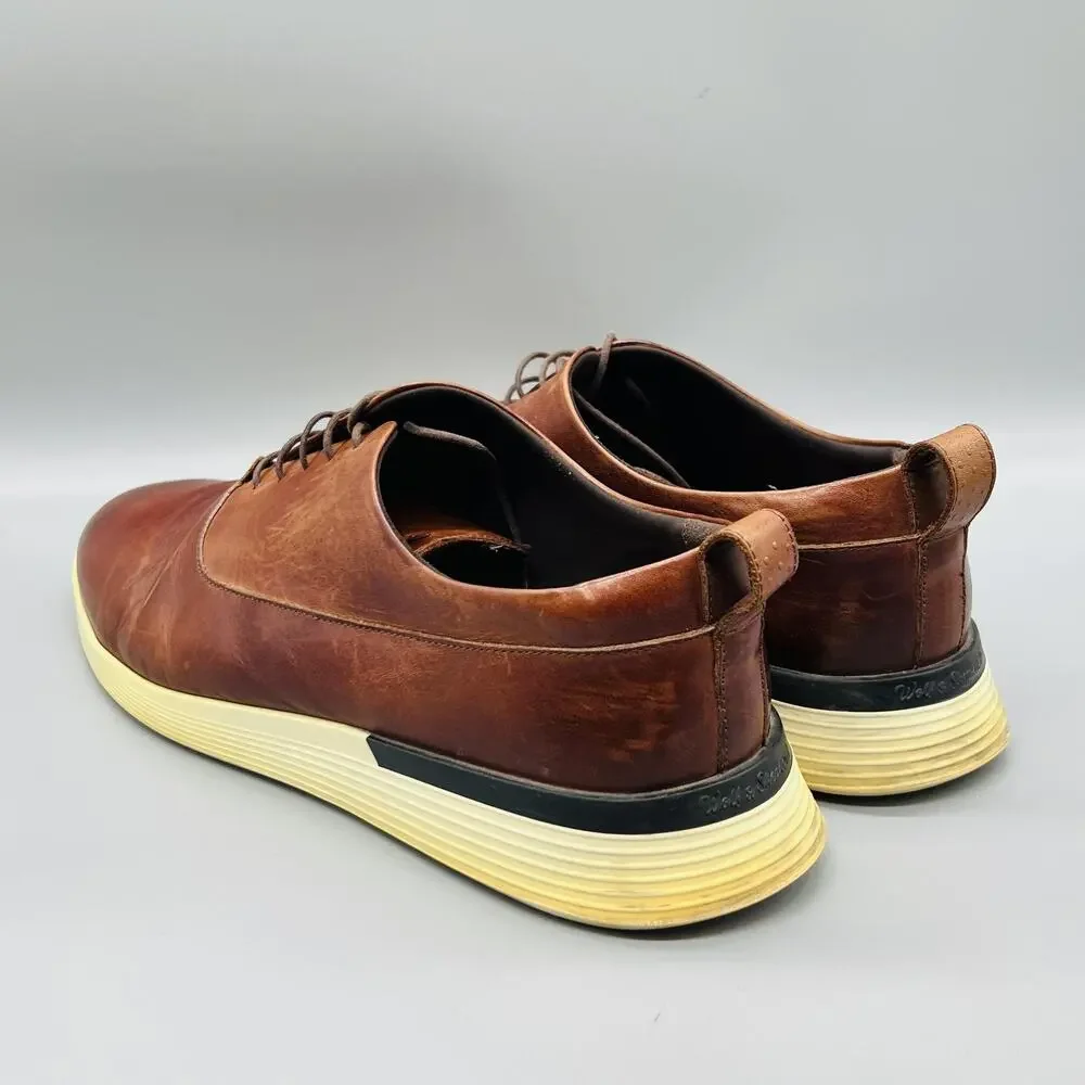 Wolf & Shepherd Shoes Mens 13 Brown Leather Crossover Low Top Casual Sneakers